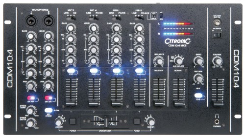 Citronic CDM10:4 USB 14 Input 19" rack DJ mixer