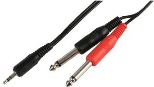 Pulse 3.5mm Stereo Jack Plug to 2 x 6.3mm Jack Plugs 1.2 Metres