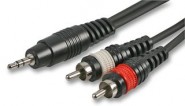 Pulse 3.5mm Stereo Jack Plug to 2 x Phono Plugs 1.2 Metres