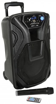 QTX Busker-12 PA  2 x VHF mics + USB/SD/FM Radio, Blue Tooth