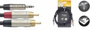 Stagg 3.5mm Jack Y Lead to 2 Phono Plugs 1.5m (5 ft)