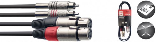Stagg STC1,5CMXF 1,5M/5FT TWIN CABLE RCA male to XLR female 1.5m (5')