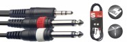 Stagg SYC1/MPSB2P E Y cable, mini jack/jack (1m/2m), 1 m (3')