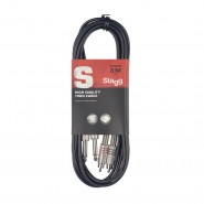 Stagg STC3PCM Twin RCA Phone to Twin Jack 3 Metre