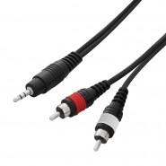 STAGG SYC3/MPSB2CM 3M 3.5MM MINI JACK TO 2 X RCA CABLE